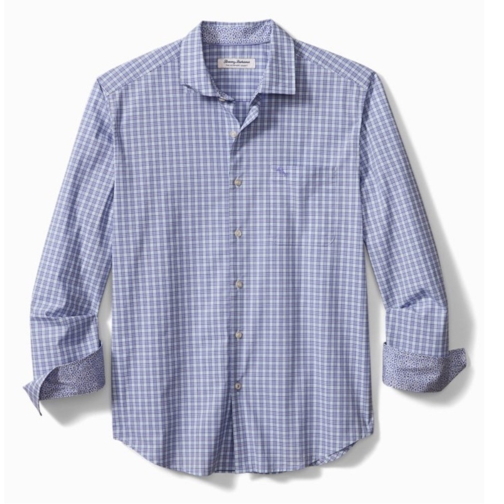 Tommy Bahama Purple Newport Coast pocket Casual Button Down long sleeve Shirt XL